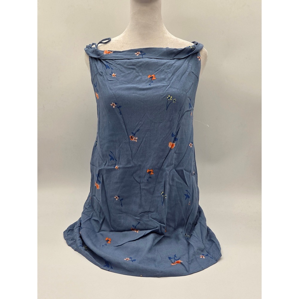 Honey Punch Women's M Blue Floral Off Shoulder Mini Dress 100% Rayon 101-528